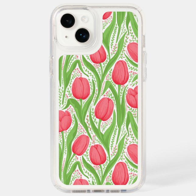 Tulips in red and green speck iPhone case (Front)
