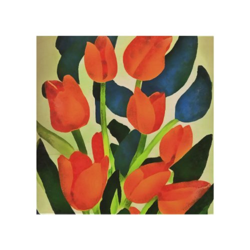 Tulips In Strong Colours Red Floral Art