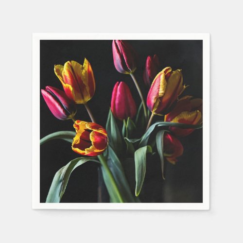 Tulips in the Dark Napkins