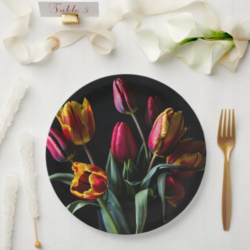 Tulips in the Dark Paper Plates