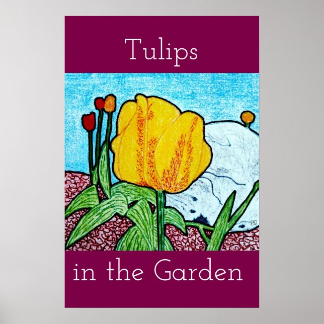 Tulips in the Garden Poster (Front)