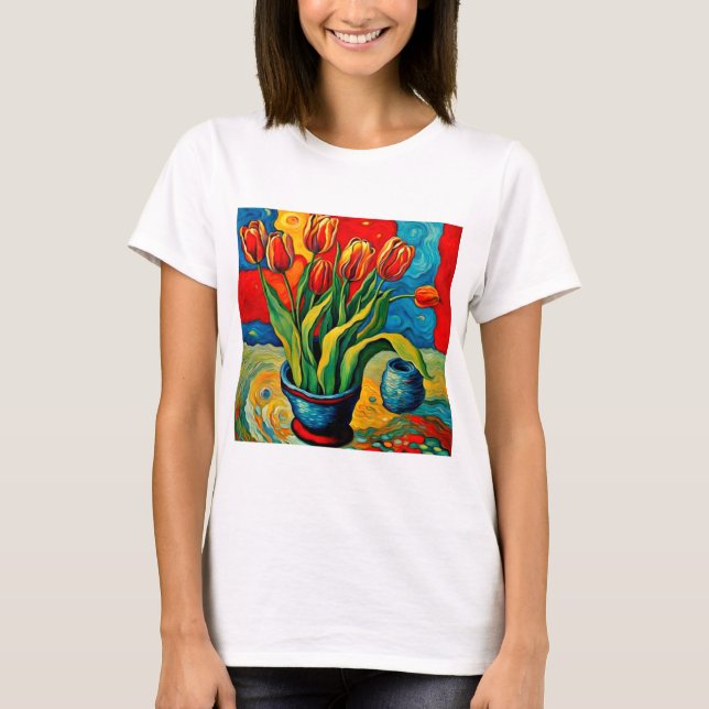 Tulips in vase T-Shirt (Front)