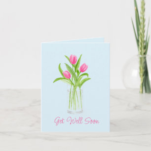 Tulips in Water Handpainted Watercolor Floral Card