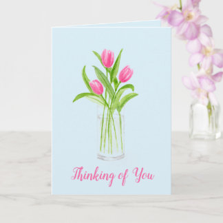 Tulips in Water Handpainted Watercolor Floral Card