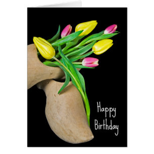 Tulips In Wooden Shoe Birthday Cards