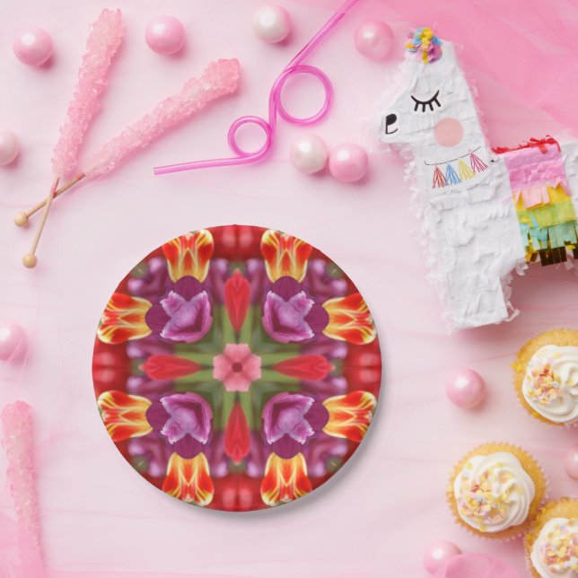 Tulips Kaleidoscope  Paper Plates (Party)