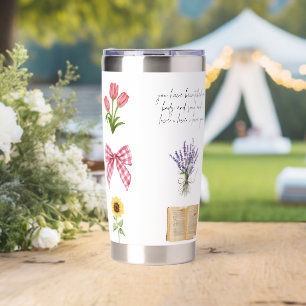 Tulips, Lavender, Sunflower & Vintage Book Insulated Tumbler