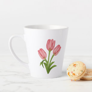 Tulips, Lavender, Sunflower & Vintage Book Latte Mug