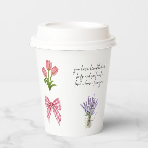 Tulips, Lavender, Sunflower & Vintage Book Paper Cups