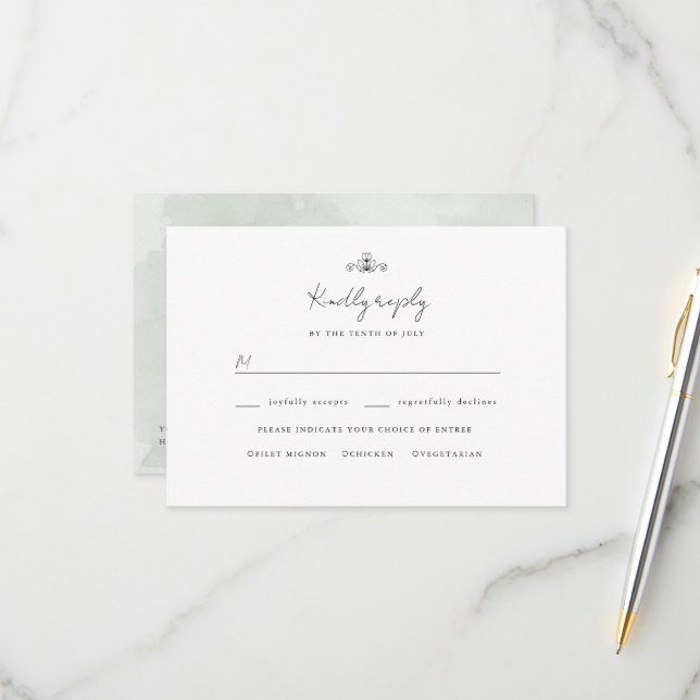 Tulips logotype wedding rsvp (Front/Back In Situ)