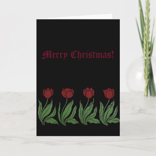 Tulips Merry Christmas Holiday Card