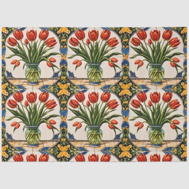 Tulips Modern Beautiful Collection Tissue Paper (Front)