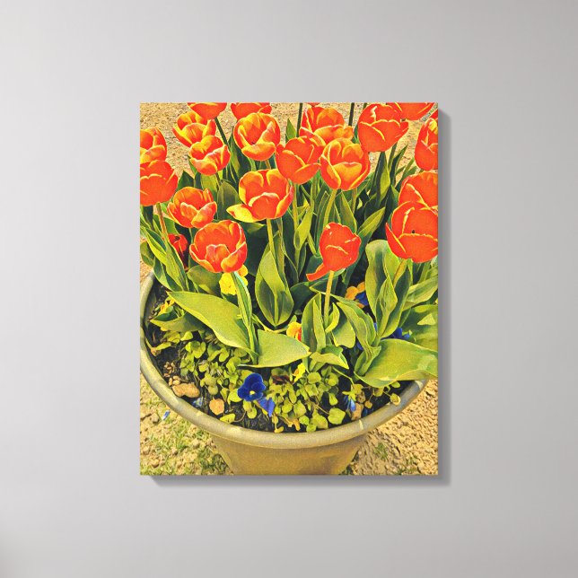 Tulips modern floral flower festival canvas print (Front)