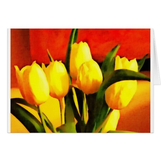 Tulips (Oil Paint Style) Cards (Front Horizontal)