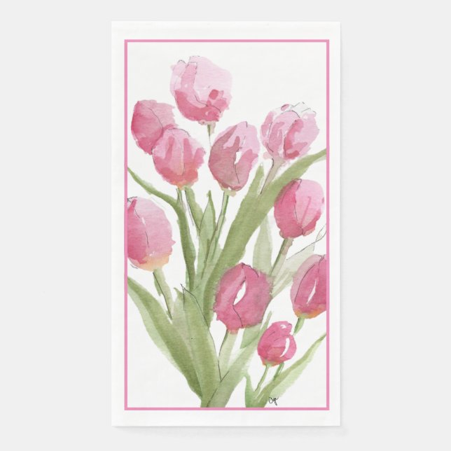 Tulips Paper Guest Towel (Front)