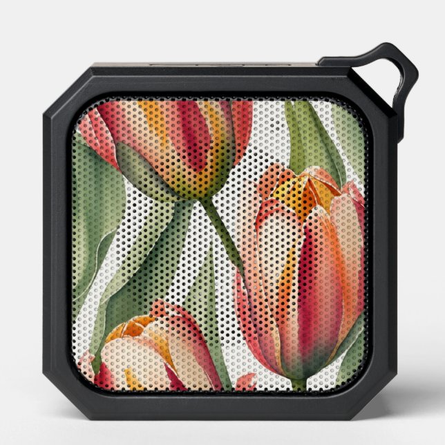 Tulips pattern bluetooth speaker (Front)