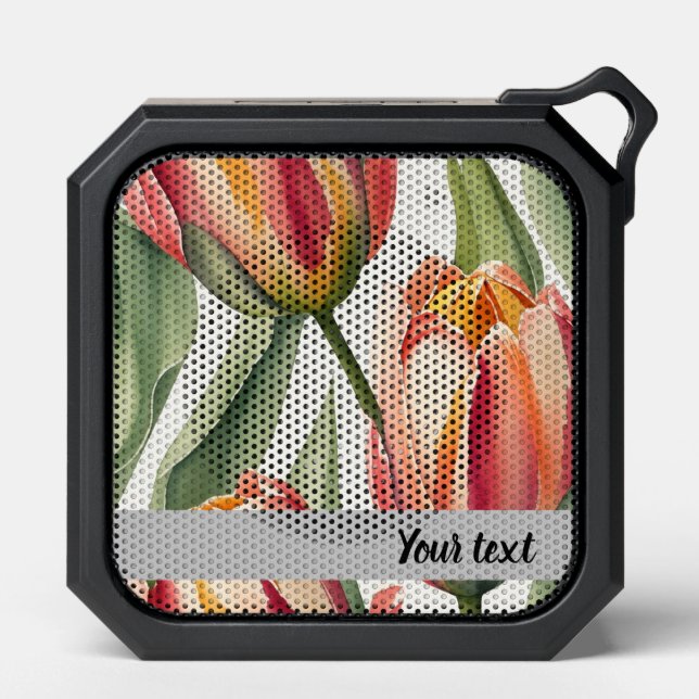 Tulips pattern bluetooth speaker (Front)
