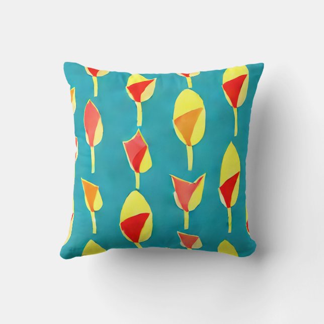 Tulips Pattern Throw Pillow (Back)