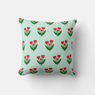 Tulips Pattern Throw Pillow