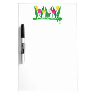 Tulips Pink Yellow Purple Green Modern Cute. Dry Erase Board