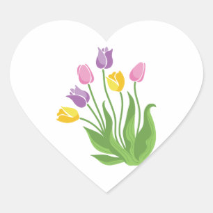 Tulips Plant Heart Sticker