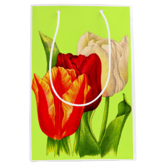 tulips print medium gift bag