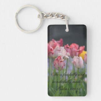 Tulips Psalms 139: 14 Keychain