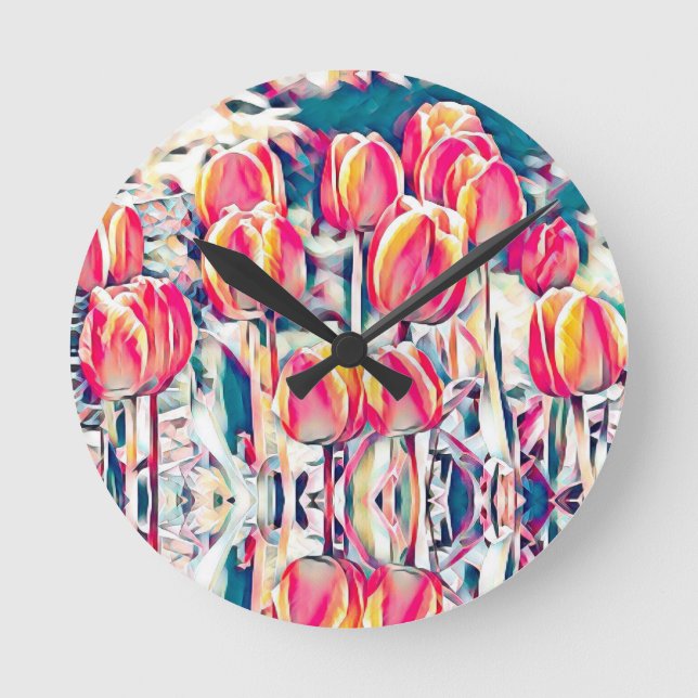 Tulips Round Clock (Front)