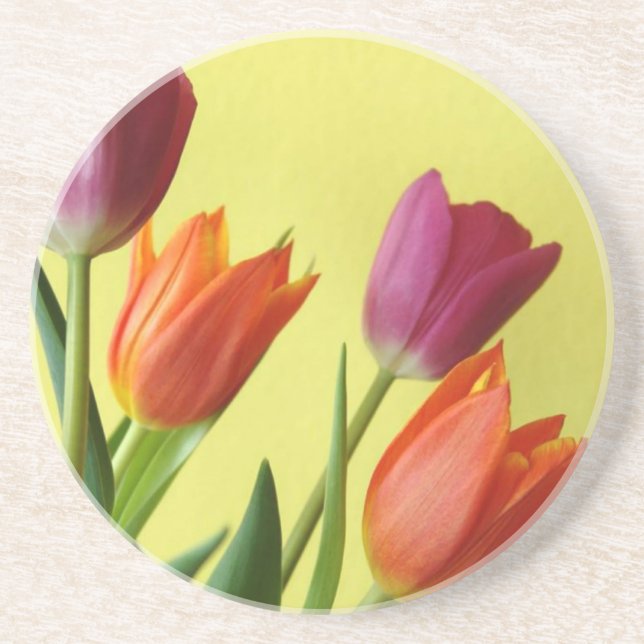 Tulips Sandstone Coaster (Front)