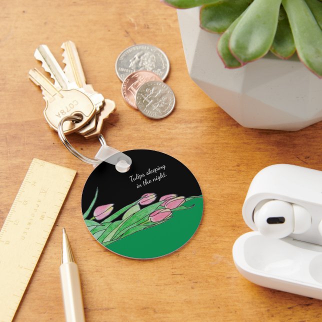 Tulips sleeping in the night keychain (Desk)