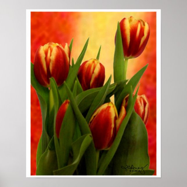 Tulips Smaller Wall Hanging Art The MUSEUM Zazzle Poster (Front)