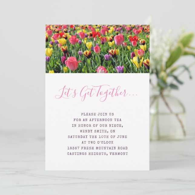 Tulips Spring Fling Invitation (Standing Front)