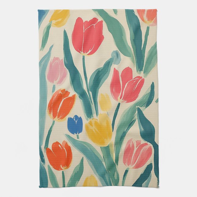 Tulips Spring Radiance Kitchen Towel (Vertical)