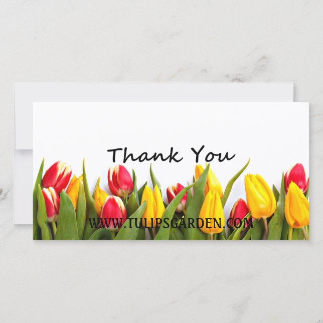 Tulips Thank-You Customizable Photo Card (Front)