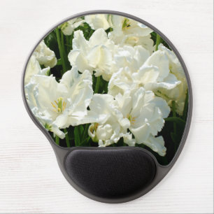 Tulips the white gel mouse pad