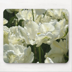 Tulips the white mouse pad