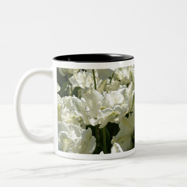Tulips the white Two-Tone coffee mug (Left)
