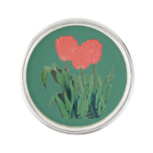 Tulips Three-Red Pin
