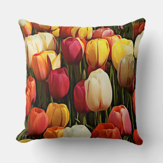 Tulips throw pillow