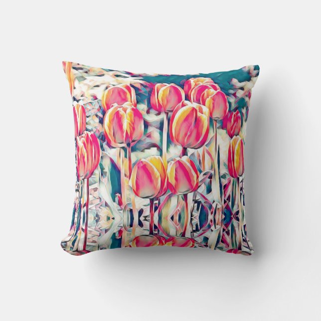 Tulips Throw Pillow (Front)