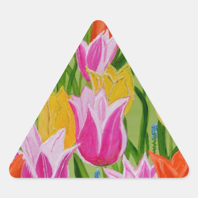 Tulips Triangle Sticker (Front)