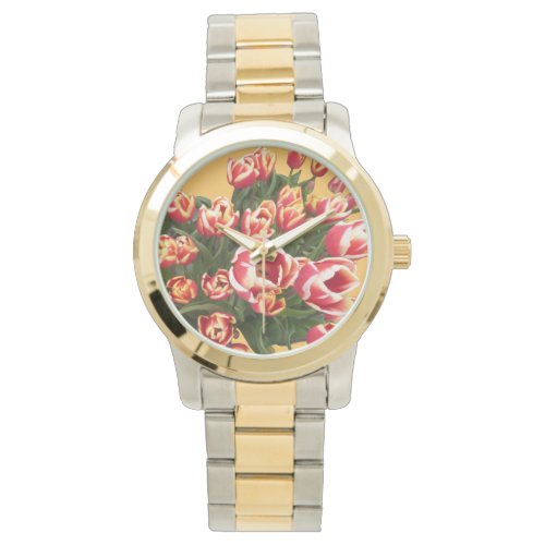 Tulips Two Tone Bracelet Watch