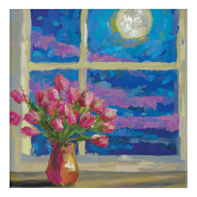 Tulips Under the Moon Wall Art (Front)