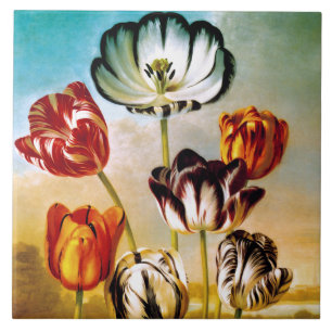 Tulips under the sky Tile
