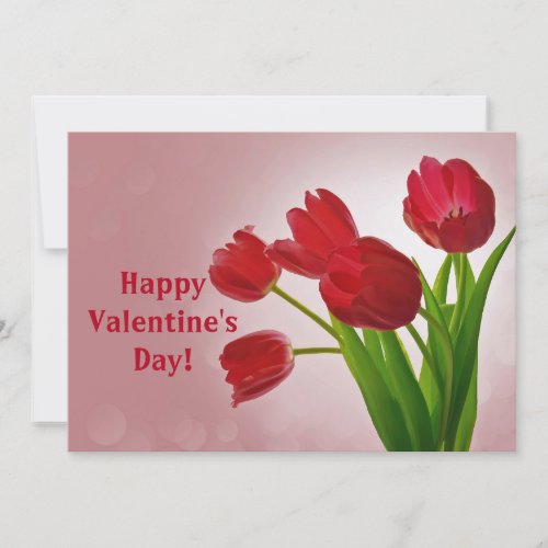 Tulips Valentines Day Flat Card