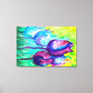 Tulips Watercolor on canvas print