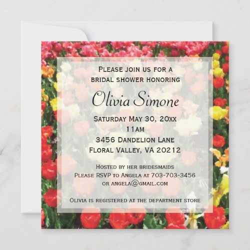 Tulips Wedding Bridal Shower Invitation