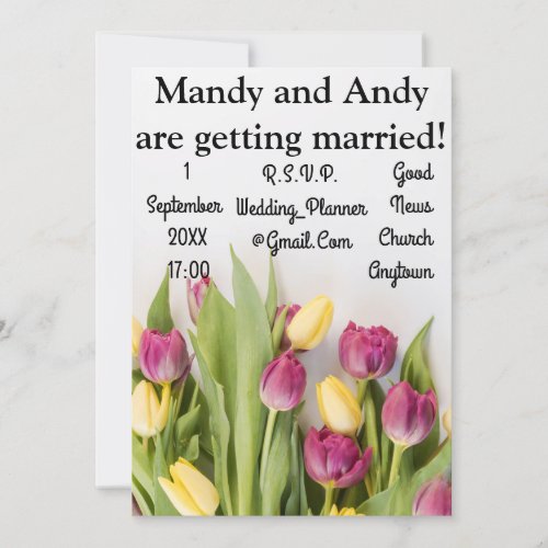 Tulips Wedding Invitation