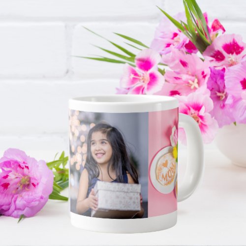  Tulips with Photo personalization Love You Mom  Giant Coffee Mug