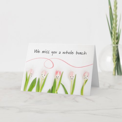 Tulips with Sad Expressions Get Well Card